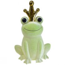 Artikel Dekofrosch, Froschkönig, Frühlingsdeko, Frosch mit Goldkrone Hellgrün 40,5cm