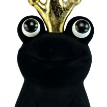 Artikel Dekofrosch, Froschkönig, Frühlingsdeko, Frosch mit Goldkrone Schwarz 40,5cm