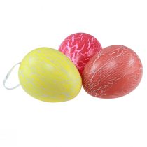Artikel Dekohänger Ostereier Gelb/Pink/Rot Krakelee Ø15cm 3 St