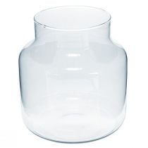 Glasvase Rund Blumenvase Groß 100% Recyceltes Glas H20 Ø17cm