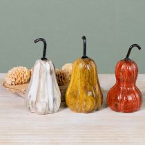 Artikel Holzbirne Birne Holzdeko Herbst Rot Gelb Weiß 12×6cm 3 St