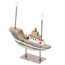 Artikel Schiff Deko maritim Holz mit Standfuß 20cm