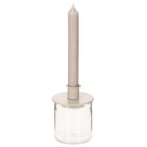 Artikel Kerzenhalter aus Metall in Beige matt kleiner Leuchter für Stabkerzen 8cm 3St
