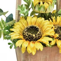 Artikel Sonnenblumen künstlich Blumengesteck im Holztopf H31cm