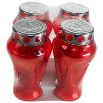 Artikel Grabkerzen Rot Tropfen Trauerlichter Ø9cm H17cm 4 St