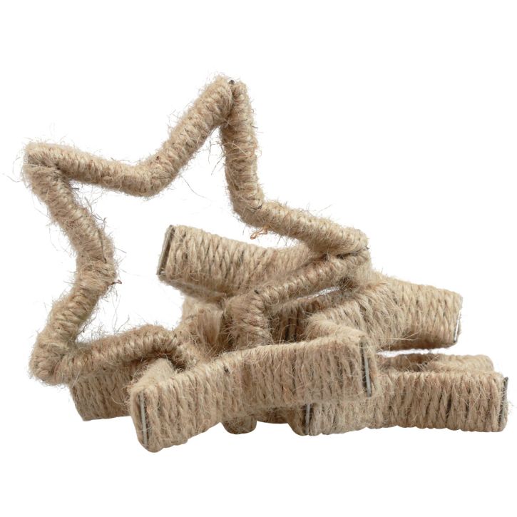 Artikel Adventsdeko Weihnachtsdeko Stern Dekostern Jute 13,5cm 6St