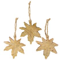 Artikel Ahornblatt Holz Holzdeko Herbst Grün Rot Braun H10cm 6 St