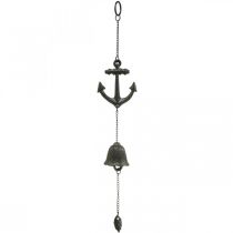Aufhänger Anker Glocke Blatt Kette Windspiel aus Gusseisen L47,5cm