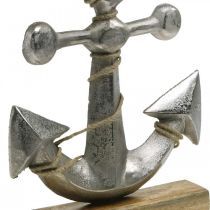 Anker aus Metall, Maritime Deko, Nautische Meeresdeko Silbern, Naturfarben H32cm