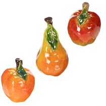 Artikel Künstliches Obst Set Apfel Birne Dekorationsartikel Herbst 12cm 3St