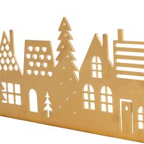 Artikel Häuser Silhouette Dekoration Advent auf Holzsockel 29cm