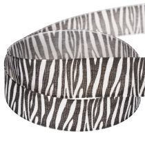 Artikel Geschenkband mit Zebramuster Print Geschenkband 25mm 20m