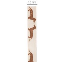Artikel Geschenkband Dackel Hundemotiv für DIY und Basteln 15mm 18m
