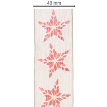 Artikel Dekoband mit roten Sternen Breit 40mm 15m