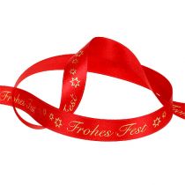 Band mit "Frohes Fest" Rot 15mm 20m