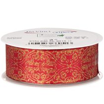 Artikel Geschenkband mit festlichem Muster zum Basteln und Verzieren 40mm 15m