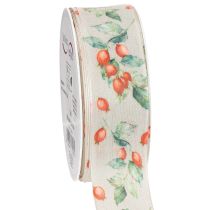 Artikel Geschenkband Herbst mit Hagebutten und Blättern 40mm 18m