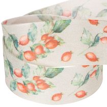 Artikel Geschenkband Herbst mit Hagebutten und Blättern 40mm 18m