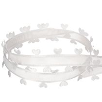 Artikel Dekoband Weiß mit Herzen für kreative Bastelideen 20mm 15m