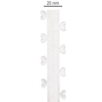 Artikel Dekoband Weiß mit Herzen für kreative Bastelideen 20mm 15m