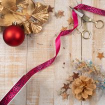 Artikel Dekoband mit Leopardenmuster Pink 15mm 18m