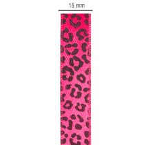 Artikel Dekoband mit Leopardenmuster Pink 15mm 18m