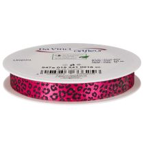 Artikel Dekoband mit Leopardenmuster Pink 15mm 18m