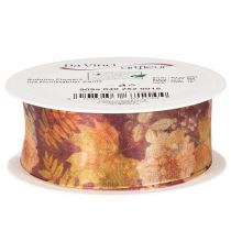 Artikel Geschenkband in Herbstfarben Organzaband mit floralem Muster 40mm 15m