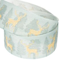 Artikel Geschenkband mit Rentieren und Tannenbäumen 40mm 18m