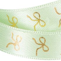 Artikel Dekoband mit goldenen Schleifen auf Rolle 15mm 18m
