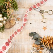 Artikel Dekoband Schneeflocken Geschenkverpackung Winter 25mm 20m