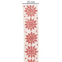 Artikel Dekoband Schneeflocken Geschenkverpackung Winter 25mm 20m