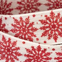 Artikel Dekoband Schneeflocken Geschenkverpackung Winter 25mm 20m