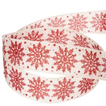Artikel Dekoband Schneeflocken Geschenkverpackung Winter 25mm 20m