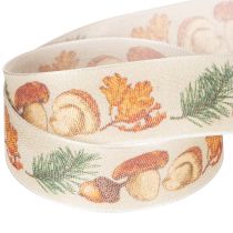 Artikel Dekoband mit Pilzen und Herbstlaub Motiv 25mm 18m