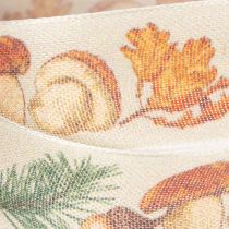 Artikel Dekoband mit Pilzen und Herbstlaub Motiv 25mm 18m