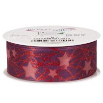 Artikel Schmuckband Sterne glitzernd für Weihnachtsdeko 40mm 15m