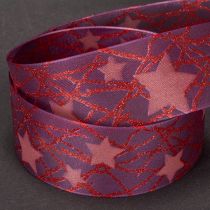 Artikel Schmuckband Sterne glitzernd für Weihnachtsdeko 40mm 15m