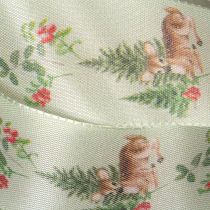 Artikel Dekoband mit Reh Motiv Wald und Blumen 40mm 15m