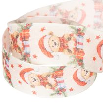 Artikel Geschenkband Bär mit Weihnachtsmütze und Geschenken 40mm 15m