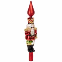 Artikel Christbaumspitze Nussknackerfigur in Rot für den Weihnachtsbaum 28cm Echtglas
