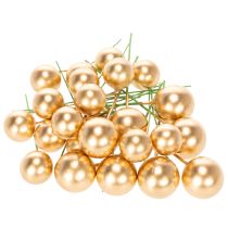 Artikel Goldene Beeren künstlich Kugeln am Draht für festliche Gestecke 2cm 48St