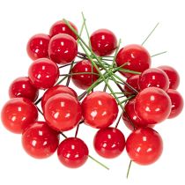 Artikel Künstliche rote Beeren Mini Weihnachtskugeln für floristische Dekoration 2cm 48St