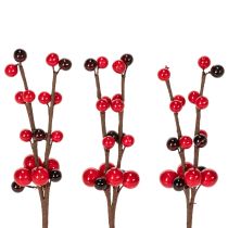 Artikel Künstlicher Zweig mit roten Beeren 15cm 6St