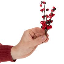 Artikel Künstlicher Zweig mit roten Beeren 15cm 6St
