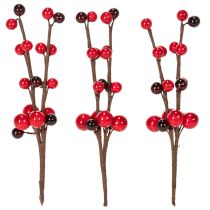 Artikel Künstlicher Zweig mit roten Beeren 15cm 6St