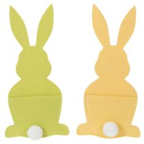 Artikel Bestecktasche Hase für festliche Tischdeko Ostern und Feierlichkeiten 26cm 4St