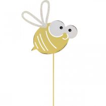 Artikel Biene als Stecker, Frühling, Gartendeko, Metallbiene Gelb, Weiß L54cm 3St