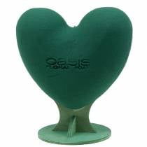 Steckschaum 3D Herz mit Fuß Steckmasse Grün 30cm x 28cm