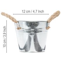 Artikel Blecheimer mit Seilgriffen glänzend Ø12cm
